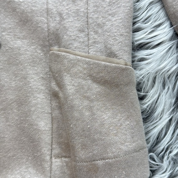 Max Studio 2 Ply Cashmere Beige sheer Panel High-Low Jacket - Picture 8 of 11